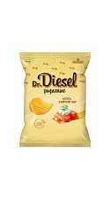 Чипсы Dr. Diesel рифленые со вкусом Лосось и мягкий сыр 120г