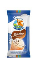 Мороженое пломбир Коровка из Кореновки с шоколадной крошкой в вафельном стаканчике 80г