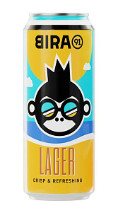 Пиво BIRA 91 Lager светлое фильтрованное 4,5% 0,5л