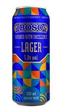 Пиво Boso, Lager светлое фильтрованное 5% 0,5л